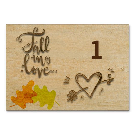Herfst in Love Autumn Theme Wedding Kaart (Voorkant)