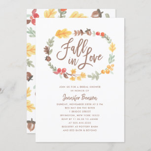 Herfst in Love Autumn Waterverf Vrijgezellenfeest Kaart