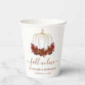 Herfst in Love Autumn Weddenschap Paper Cups Papieren Bekers (Achterkant)