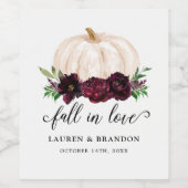 Herfst in Love Autumn Wedding Favors Wijn Etiket (Enkel label)