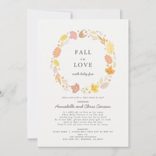 Herfst in Love Autumn Wreath Baby shower by Mail Kaart (Voorkant)