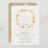 Herfst in Love Autumn Wreath Baby shower Invitatio Kaart (Voorkant / Achterkant)