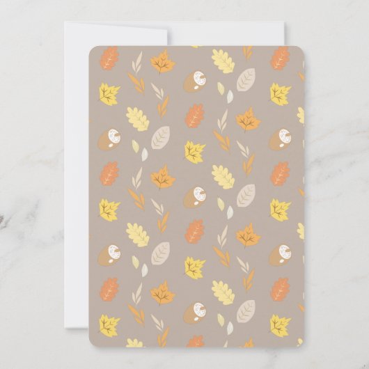 Herfst in Love Autumn Wreath Baby shower Invitatio Kaart (Achterkant)