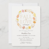 Herfst in Love Autumn Wreath Baby shower Invitatio Kaart (Voorkant)