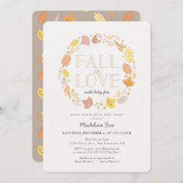 Herfst in Love Autumn Wreath Baby shower Invitatio Kaart