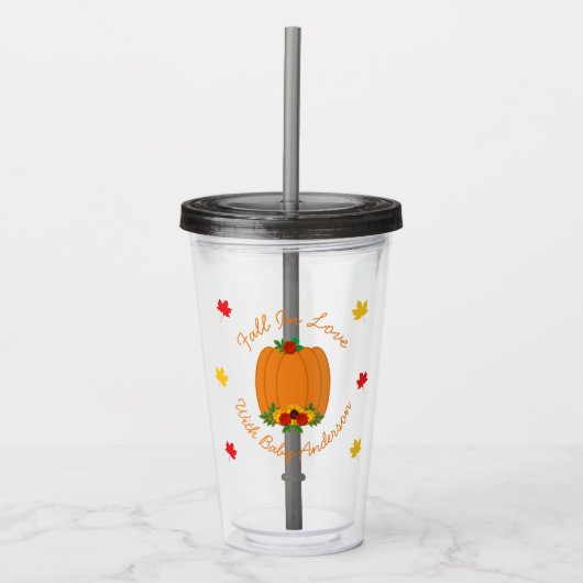 Herfst in Love Baby shower Acryl Drinkbeker (Voorkant)