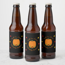Herfst in Love Baby shower Bier Etiket