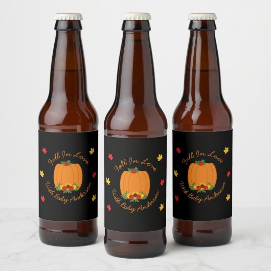 Herfst in Love Baby shower Bier Etiket (Flessen)