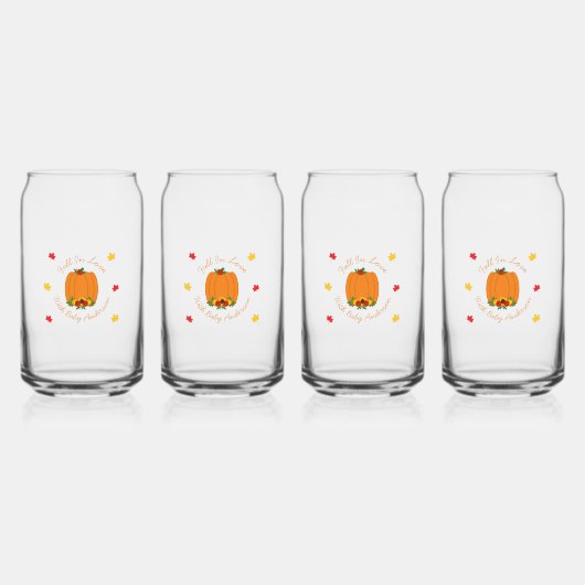 Herfst in Love Baby shower Blikvorm Glas (Voorkant)