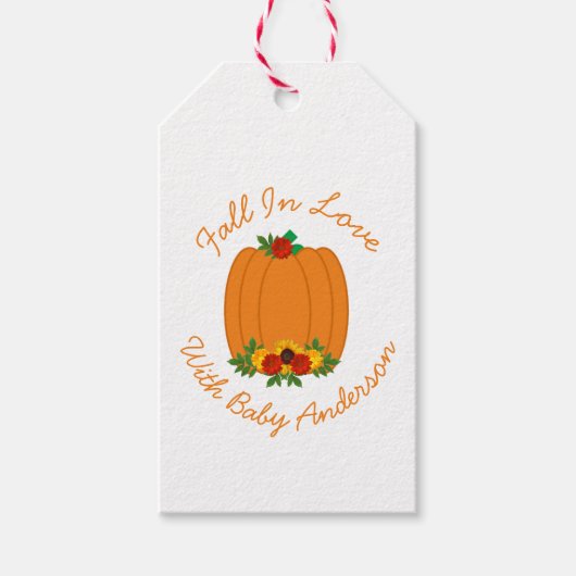 Herfst in Love Baby shower Cadeaulabel (Voorkant)