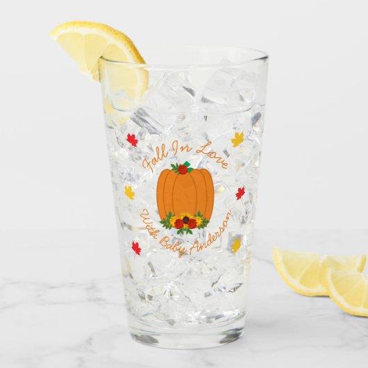 Herfst in Love Baby shower Glas (Voorkant ijs)