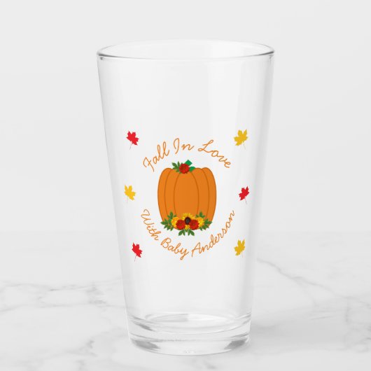 Herfst in Love Baby shower Glas (Voorkant)
