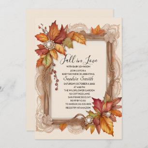 Herfst in Love Baby shower Invitation Kaart