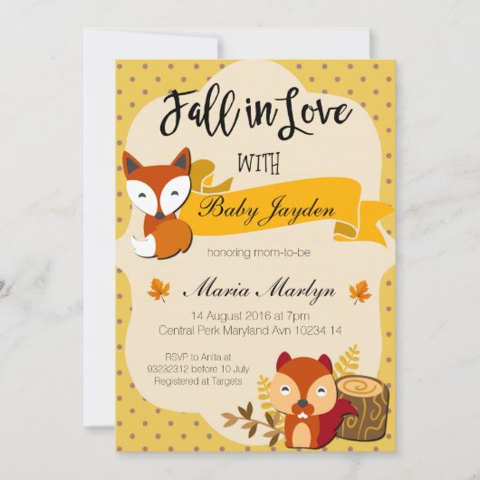 Herfst in Love Baby shower Invitation Kaart (Voorkant)