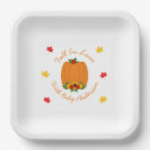 Herfst in Love Baby shower Papieren Bordje (Voorkant)