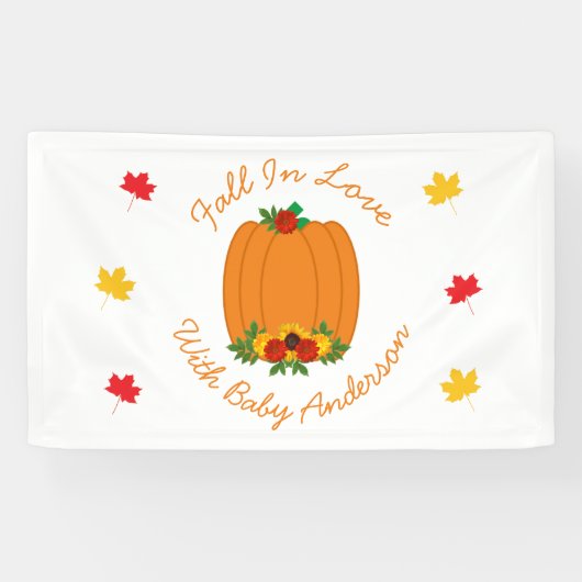 Herfst in Love Baby shower Spandoek (Horizontaal)