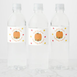 Herfst in Love Baby shower Waterfles Etiket