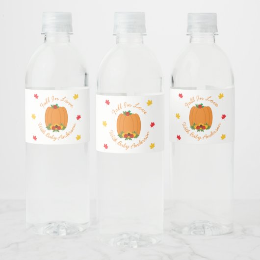 Herfst in Love Baby shower Waterfles Etiket (Flessen)
