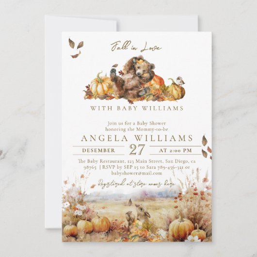 Herfst in Love Beer Adventure Elegant Baby shower Kaart (Voorkant)