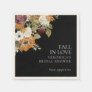 Herfst in Love Black Vrijgezellenfeest Paper Servet