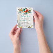 Herfst in Love Blauwgroen Floral Pumpkin Vrijgezel Flyer (Hand)