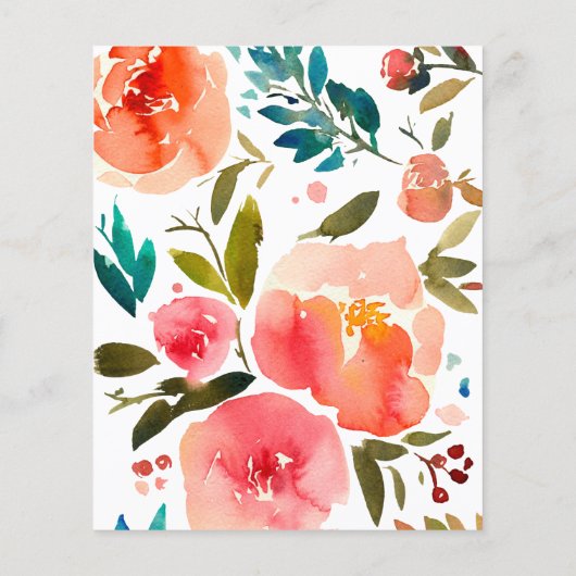 Herfst in Love Blauwgroen Floral Pumpkin Vrijgezel Flyer (Achterkant)