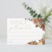 Herfst In Love Bloemen Baby shower Advies voor Mam Informatiekaartje (Staand voorkant)