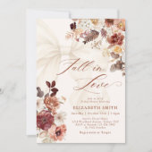 Herfst In Love Bloemen Witte Boog Vrijgezellenfees Kaart (Voorkant)