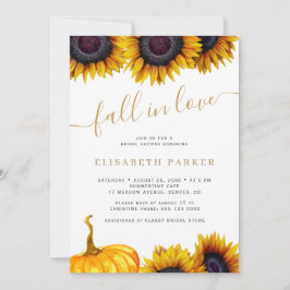 Herfst in Love bloemenpompoen rustiek vrijgezellen Kaart