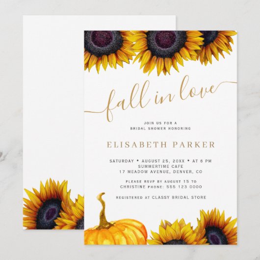 Herfst in Love bloemenpompoen rustiek vrijgezellen Kaart (Voorkant / Achterkant)