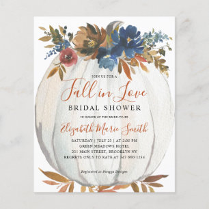 Herfst in Love Blue Floral Pumpkin Vrijgezellenfee