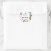 Herfst in Love Blue Pumpkin Autumn Baby shower Ronde Sticker (Tas)
