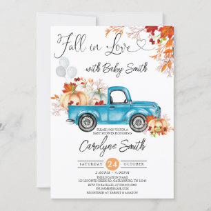 Herfst in Love Blue Pumpkin Pickup Truck Baby show Kaart