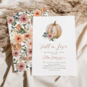 Herfst in Love Blush Floral Pumpkin Vrijgezellenfe Kaart