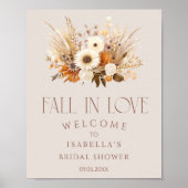 Herfst In Love Boho Floral Vrijgezellenfeest Welko Poster (Voorkant)