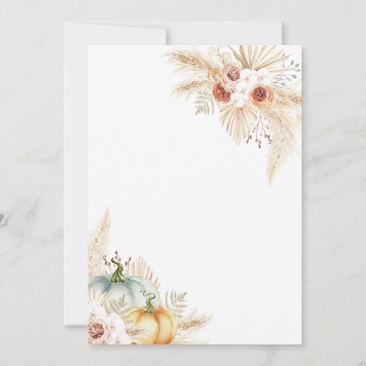 Herfst in Love Boho Pampas Grass Vrijgezellenfeest Kaart (Achterkant)