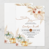 Herfst in Love Boho Pampas Grass Vrijgezellenfeest Kaart (Voorkant / Achterkant)