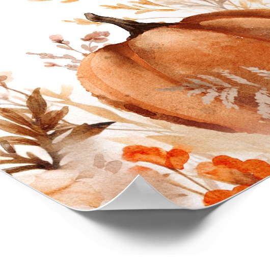Herfst in Love Boho Pumpkin Vrijgezellenfeest Welk Poster (Hoek)