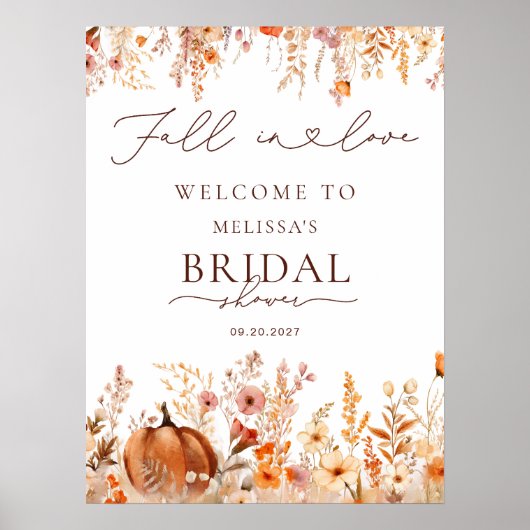 Herfst in Love Boho Pumpkin Vrijgezellenfeest Welk Poster (Voorkant)