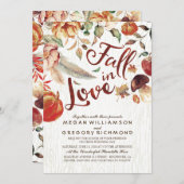 Herfst in Love Boho Rustic Floral Pumpink Wedding Kaart (Voorkant / Achterkant)