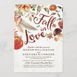 Herfst in Love Boho Rustic Floral Pumpink Wedding Kaart