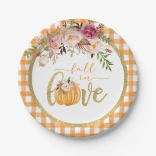 Herfst in Love Bord - Oranje Gingham