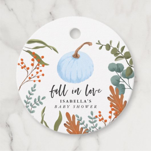 Herfst in Love Boy Baby shower Bedankjes Labels (Voorkant)