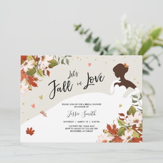 Herfst in Love Bridal doucheuitnodiging Rustige Dr Kaart (Staand voorkant)