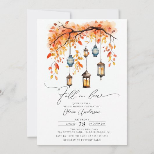 Herfst in Love Bridal Shower Kaart (Voorkant)