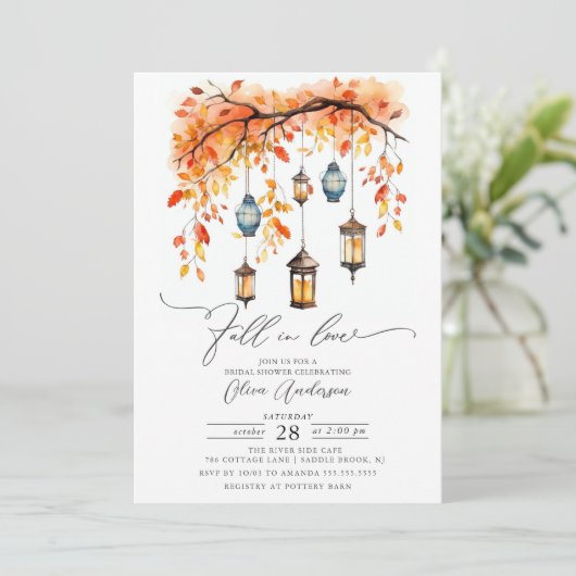 Herfst in Love Bridal Shower Kaart (Staand voorkant)