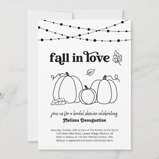 Herfst in Love Bridal Shower Uitnodiging (Voorkant)