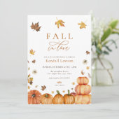 Herfst in Love Bridal Shower Uitnodiging (Staand voorkant)