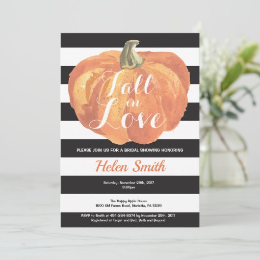 Herfst in Love Bridal Shower Uitnodiging (Staand voorkant)