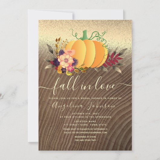 Herfst in Love Bridal Shower Uitnodiging (Voorkant)